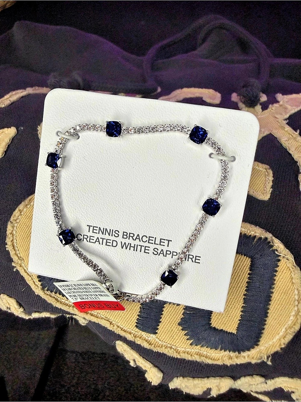 Bold Addiction Lab Created White Sapphire & Blue Sapphire Tennis Bracelet
